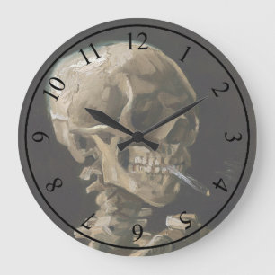 Totenkopf mit brennender Zigarette Vincent van Gog Große Wanduhr