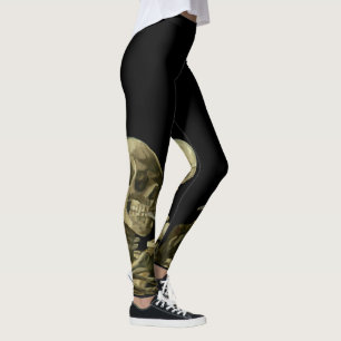 Totenkopf mit brennender Zigarette von Vincent van Leggings