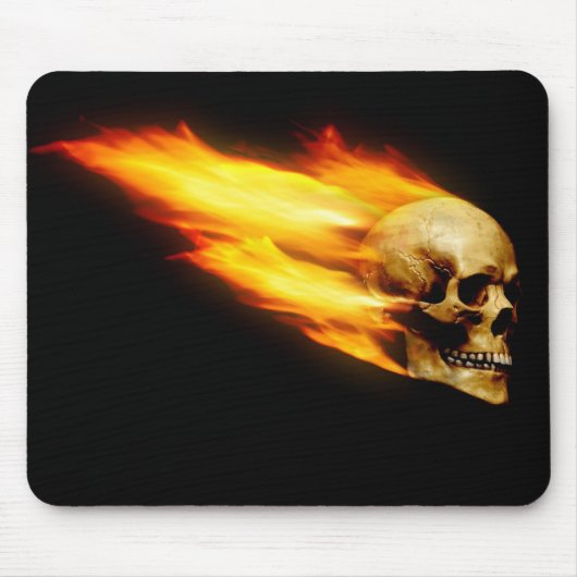 Totenkopf mit Flammen Mousepad (Vorne)