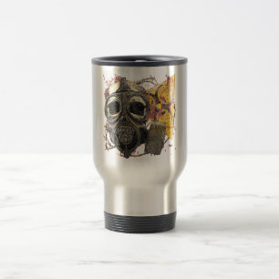 Totenkopf mit Gasmaske Reisebecher