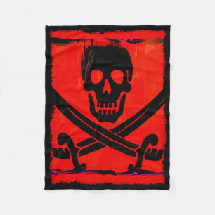 Totenkopf mit gekreuzten Schwertern Gruselige Kuns Fleecedecke