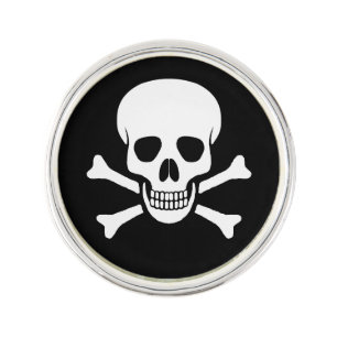 Totenkopf mit gekreuzter Knochen Anstecknadel