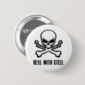 Totenkopf mit gekreuzter Knochen Button (Vorne & Hinten)