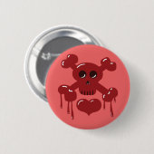 Totenkopf mit gekreuzter Knochen Button (Vorne & Hinten)