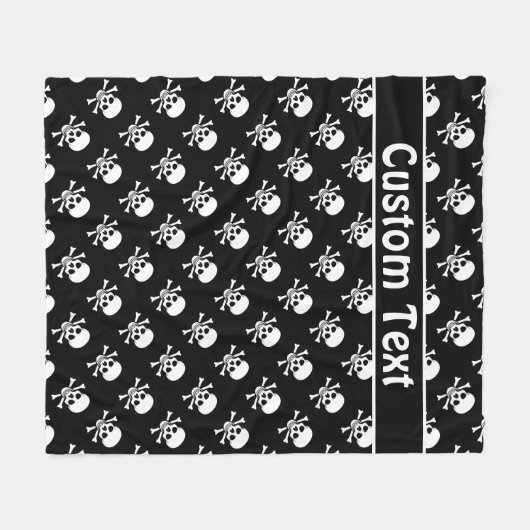 Totenkopf mit gekreuzter Knochen-Decke mit Fleecedecke (Vorderseite (Horizontal))