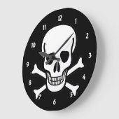 Totenkopf mit gekreuzter Knochen Große Wanduhr (Winkel)