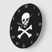Totenkopf mit gekreuzter Knochen Große Wanduhr (Winkel)