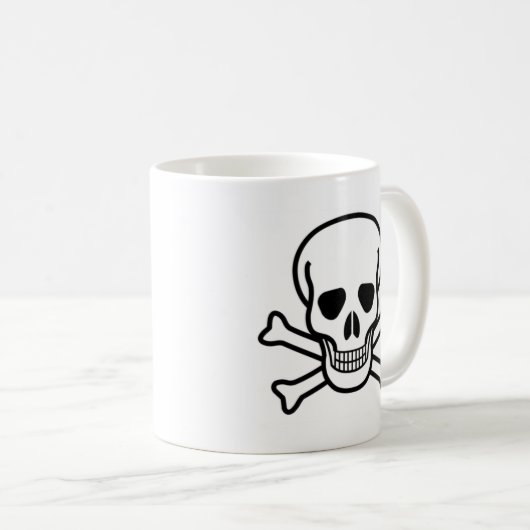 Totenkopf mit gekreuzter Knochen Kaffeetasse (VorderseiteRechts)