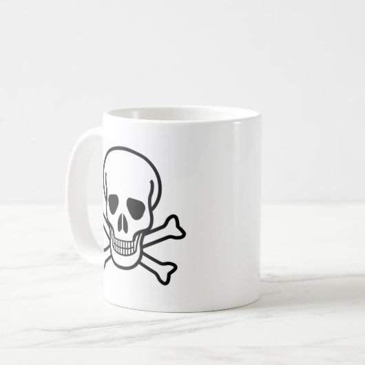 Totenkopf mit gekreuzter Knochen Kaffeetasse (Vorderseite Links)