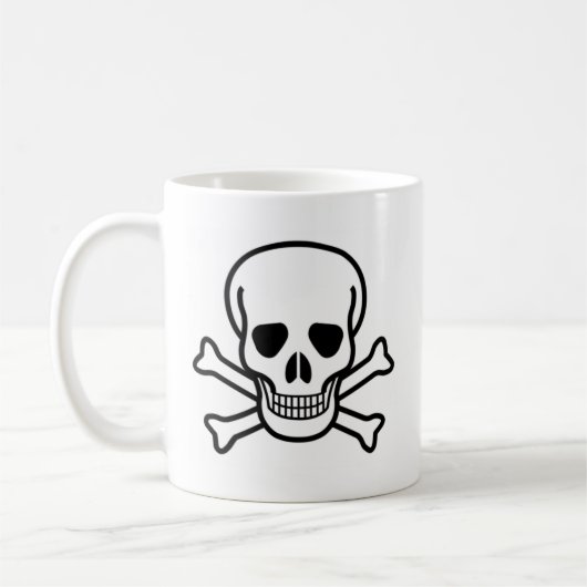 Totenkopf mit gekreuzter Knochen Kaffeetasse (Links)