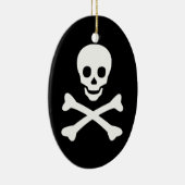 Totenkopf mit gekreuzter Knochen Keramik Ornament (Rechts)