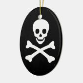 Totenkopf mit gekreuzter Knochen Keramik Ornament (Links)