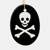 Totenkopf mit gekreuzter Knochen Keramik Ornament (Hinten)