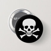 Totenkopf mit gekreuzter Knochen-Knopf Button (Vorne & Hinten)