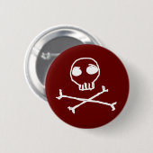 Totenkopf mit gekreuzter Knochen-Knopf Button (Vorne & Hinten)