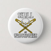 Totenkopf mit gekreuzter Knochen-Knopf (Trombones) Button (Vorderseite)