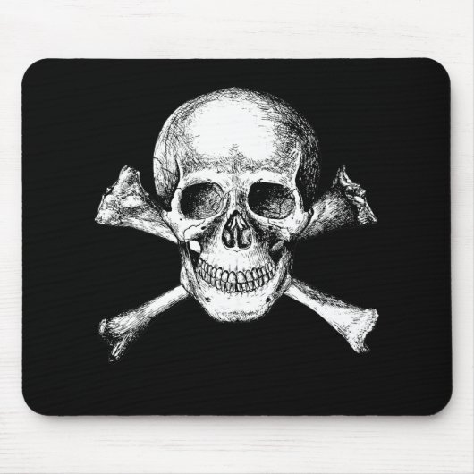 Totenkopf mit gekreuzter Knochen Mousepad (Vorne)