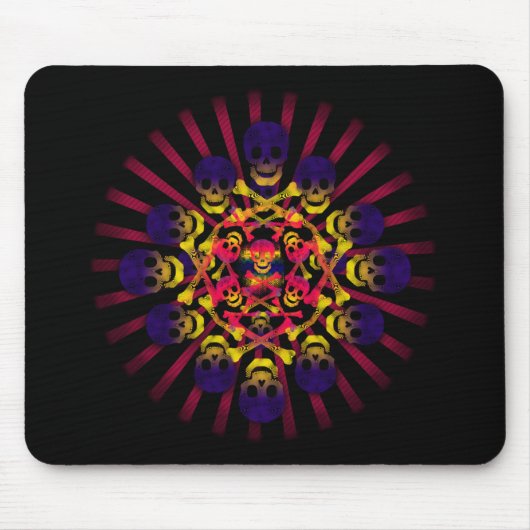 Totenkopf mit gekreuzter Knochen Mousepad (Vorne)