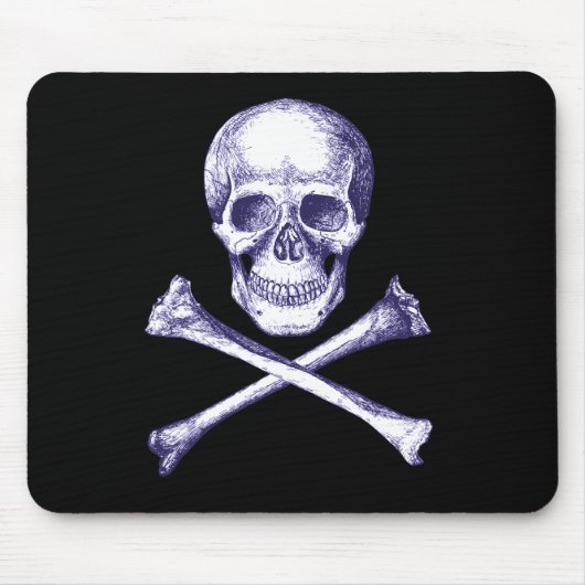 Totenkopf mit gekreuzter Knochen Mousepad (Vorne)
