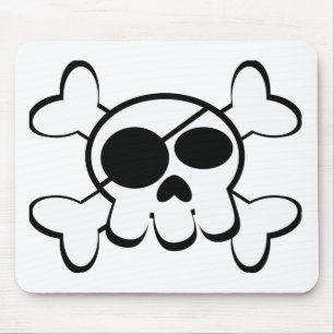 Totenkopf mit gekreuzter Knochen Mousepad