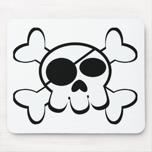 Totenkopf mit gekreuzter Knochen Mousepad (Vorne)