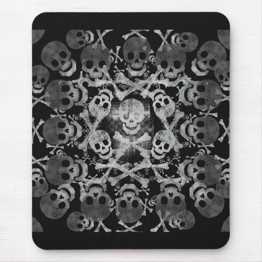 Totenkopf mit gekreuzter Knochen Mousepad (Vorne)