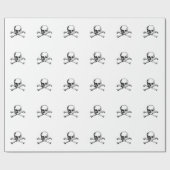 Totenkopf mit gekreuzter Knochen-Piraten-Ikone Geschenkpapier (Flach)