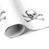 Totenkopf mit gekreuzter Knochen-Piraten-Ikone Geschenkpapier (Rolleneckpunkt)