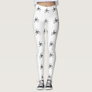 Totenkopf mit gekreuzter Knochen-Piraten-Ikone Leggings