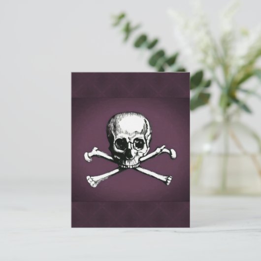 Totenkopf mit gekreuzter Knochen Postkarte (Stehend Vorderseite)