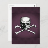 Totenkopf mit gekreuzter Knochen Postkarte (Vorne/Hinten)