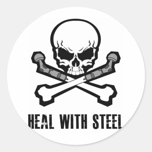 Totenkopf mit gekreuzter Knochen Runder Aufkleber (Vorderseite)