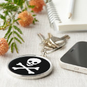 Totenkopf mit gekreuzter Knochen Schlüsselanhänger (Seite)