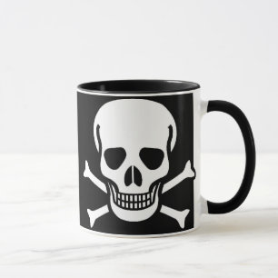 Totenkopf mit gekreuzter Knochen-Schwarzes Tasse