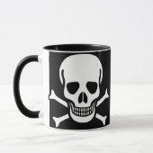 Totenkopf mit gekreuzter Knochen-Schwarzes Tasse (Links)
