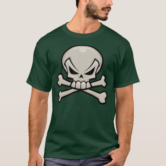 Totenkopf mit gekreuzter Knochen T-Shirt (Vorderseite)