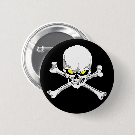 Totenkopf mit gekreuzter Knochenknopf Button (Vorne & Hinten)