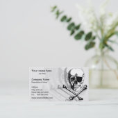 Totenkopf mit gekreuzter visitenkarte (Stehend Vorderseite)