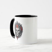 Totenkopf mit gotischen Motiven. Tasse (Vorderseite Links)