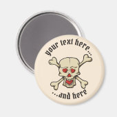 Totenkopf mit Herzen Magnet (Vorderseite/Rückseite)