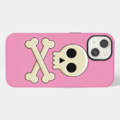 Totenkopf mit Knochen iPhone Hülle (Rückseite (Horizontal))