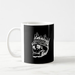 Totenkopf mit Krone auf einer Kaffeetasse