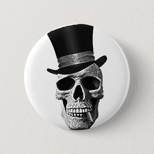 Totenkopf mit Zylinder Button (Vorderseite)