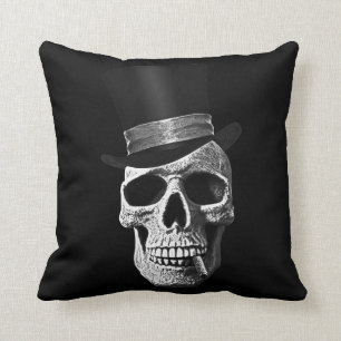 Totenkopf mit Zylinder Kissen