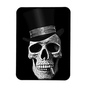 Totenkopf mit Zylinder Magnet