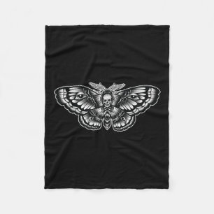 Totenkopf Moth Tattoo Art inspirierte Symbolische Fleecedecke