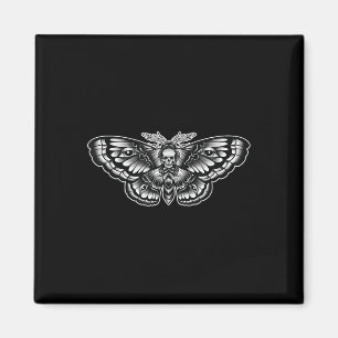 Totenkopf Moth Tattoo Art inspirierte Symbolische Magnet