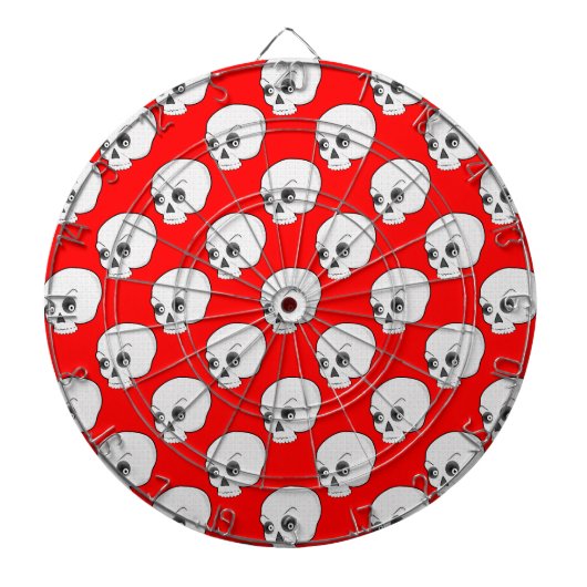 Totenkopf-Muster auf rotem Hintergrund Dartscheibe (vorne)