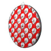 Totenkopf-Muster auf rotem Hintergrund Dartscheibe (Vorderseite rechts)