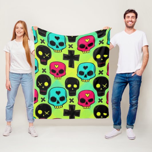 Totenkopf-Muster-Fleece-Decke Fleecedecke (Beispiel)